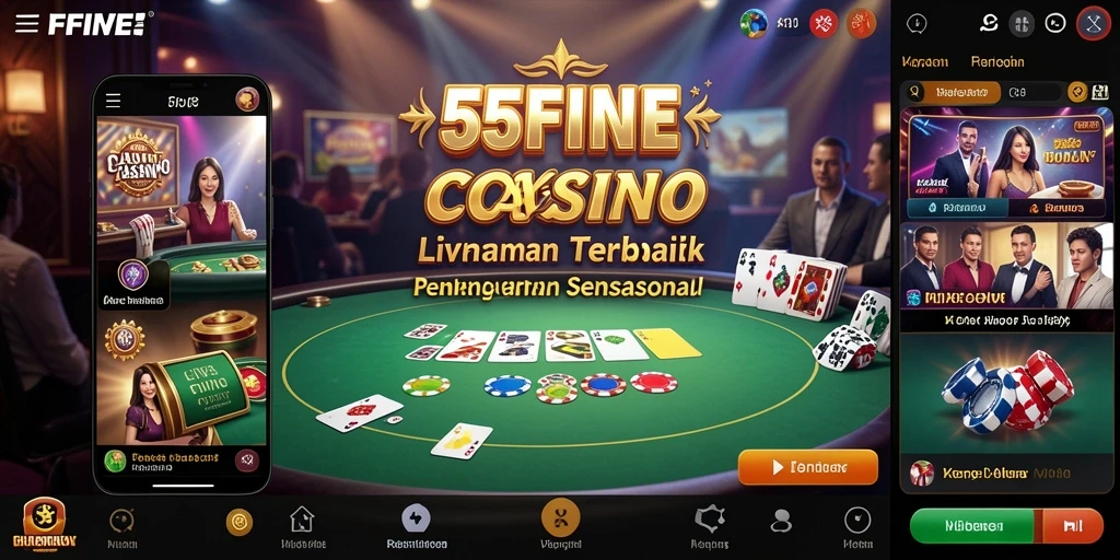 Tampilan gameplay Live Casino yang mendebarkan di 55FIVE.