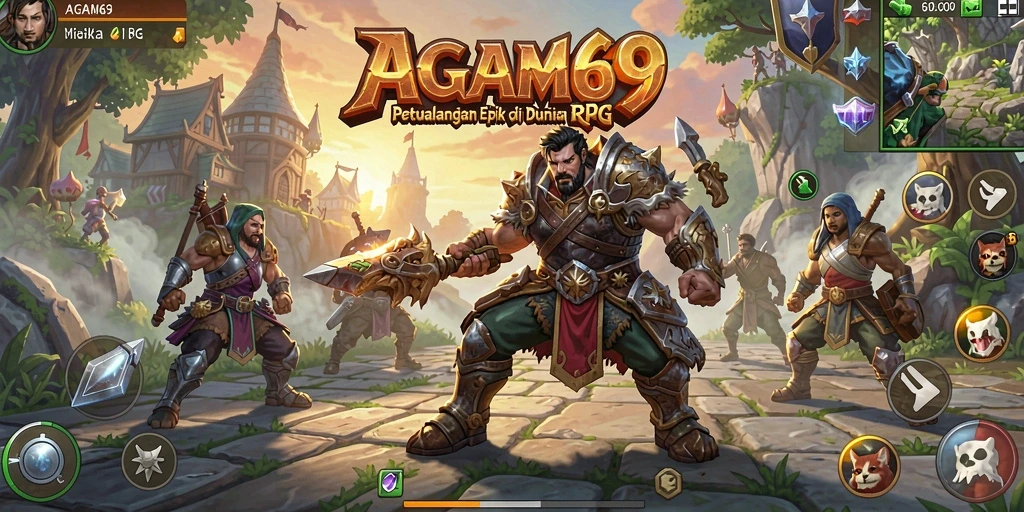Tampilan gameplay AGAM69 yang menegangkan dan penuh warna.