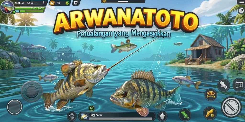 Tampilan menarik dari gameplay ARWANATOTO yang penuh keseruan memancing.