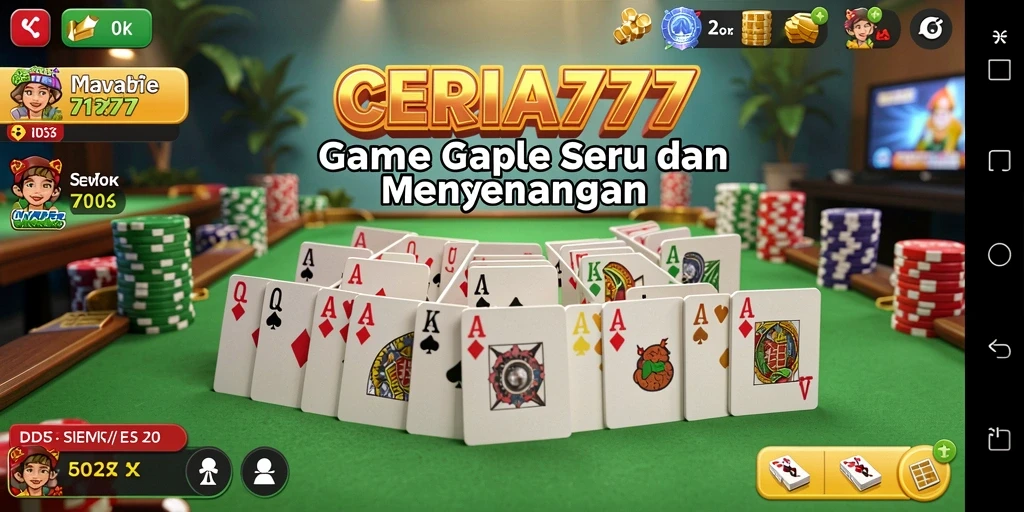 Tampilan gameplay Gaple yang seru dan interaktif di CERIA777.