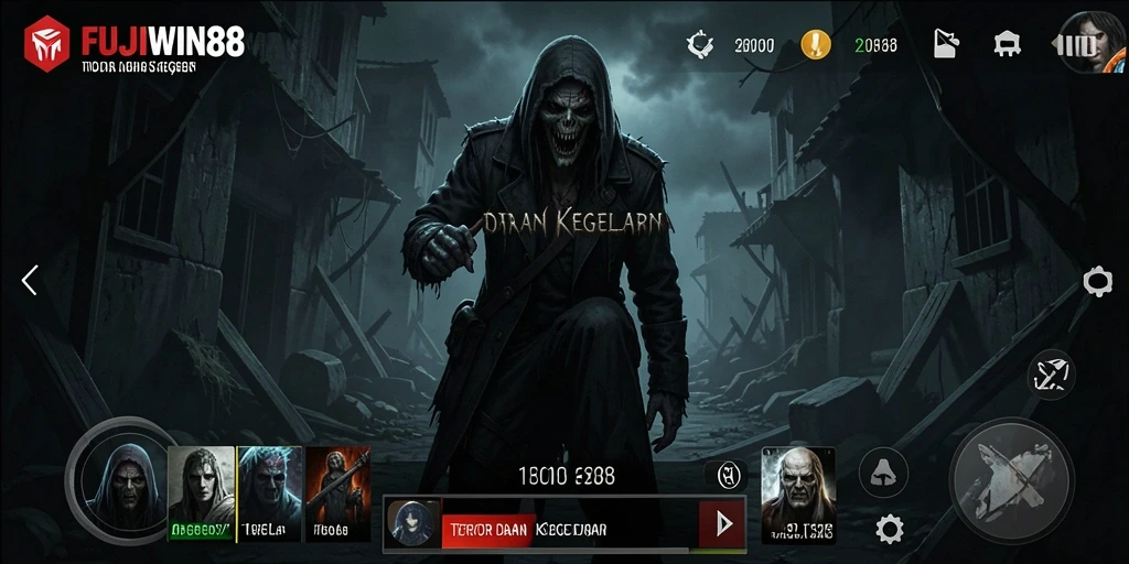 Tampilan gameplay seram dari FUJIWIN88 yang memacu adrenalin.