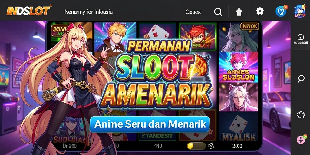 Screenshot utama INDSLOT menampilkan gameplay slot Anime yang menghibur.
