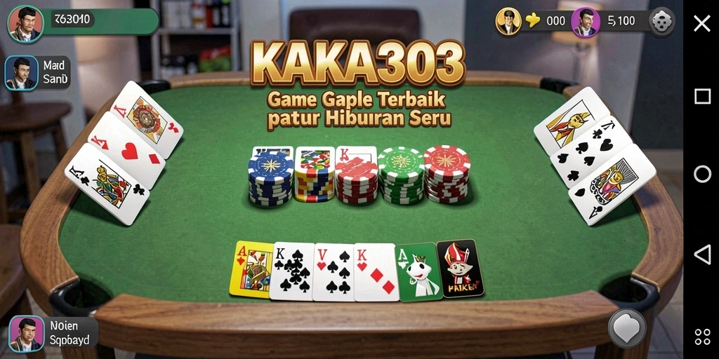 Tampilan gameplay seru dalam KAKA303 dengan fitur Gaple.