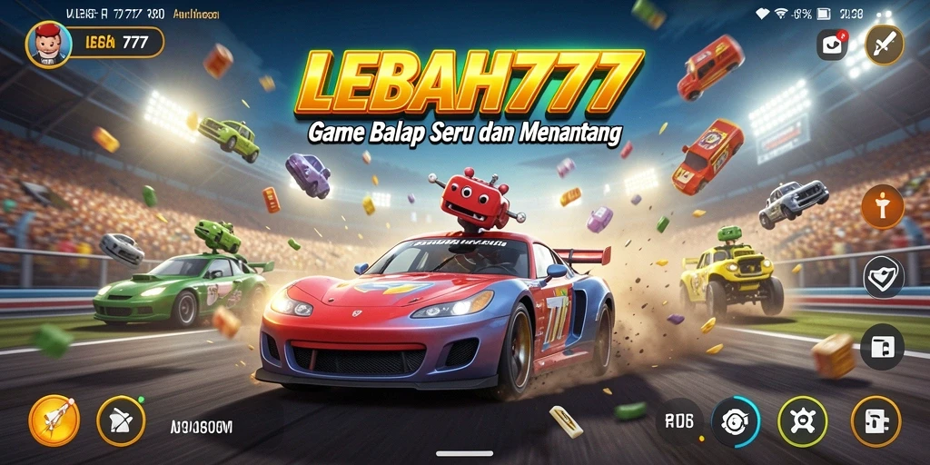 Tampilan gameplay balap yang mendebarkan di LEBAH777.