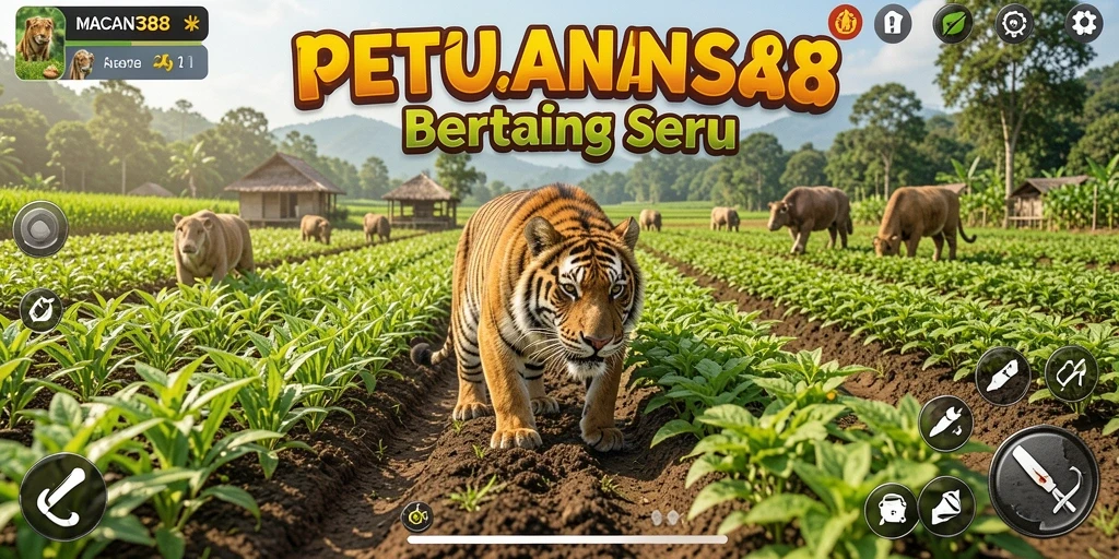 Gameplay <strong>MACAN388</strong> yang menampilkan aktivitas bertani seru.