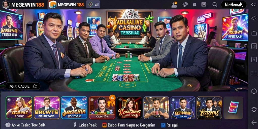 Tampilan gameplay nyata dari Live Casino MEGEWIN188 yang mendebarkan.