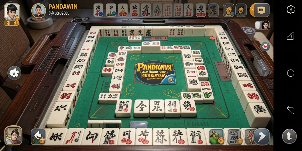Tangkapan layar gameplay PANDAWIN yang menampilkan aksi Mahjong seru.