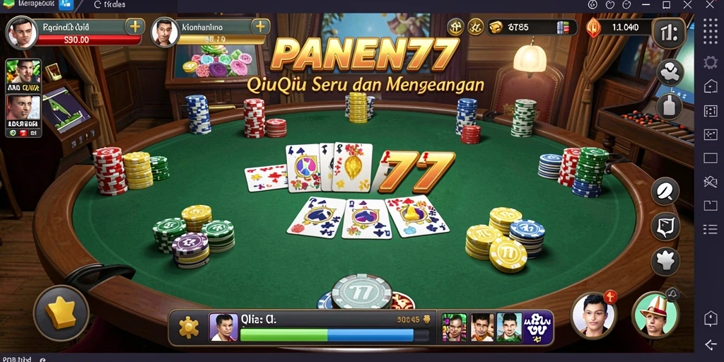 Tampilan menarik dari gameplay QiuQiu dalam PANEN77.