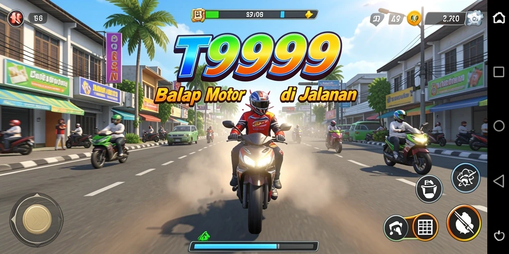 Screenshot menampilkan aksi balap motor yang seru dan menegangkan.