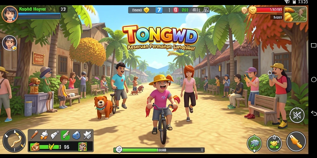 Tampilan gameplay TONGWD yang seru dan menghibur.