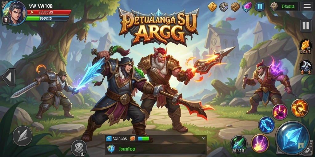 Menampilkan karakter melakukan serangan epik dalam gameplay ARPG.