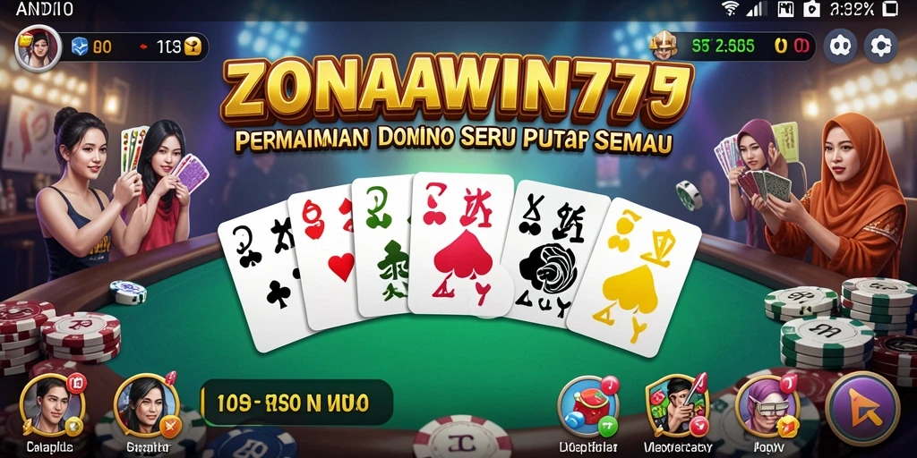 Tampilan gameplay seru ZONAWIN777 dengan aksi Domino.